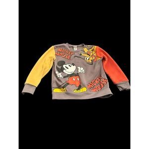 Disney Mickey Mouse And Pluto Long Sleeve Sweatshirt Size 5-6Y (See Dimensions)